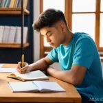 Home 16 정보처리기사 필기 시험의 효율적 공부 스케줄 - **Prompt:** A young, focused male student, approximately 16-18 years old, sitting comfortably at a w...