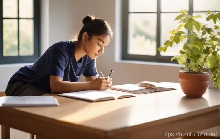 정보처리기사 필기 시험의 효율적 공부 스케줄 - **Prompt:** A determined female student, around 17-19 years old, engaged in taking a mock examinatio...